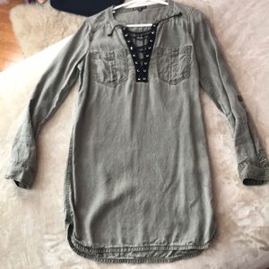 Express army green fall dress